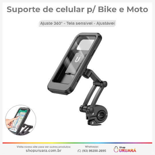 EDRIEL LIMA Suporte Celular Moto e Bike Universal Resistente a agua Uruará-PA, URUARAINFO, SHOPURUARA, PRODUTOS EM URUARÁ