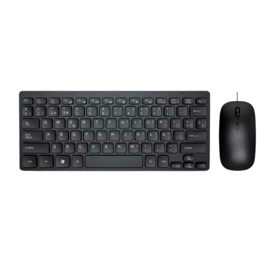 @REVISTAON Kit Mini Teclado e Mouse com Fio USB Multimídia Knup