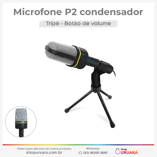 EDRIEL LIMA Microfone Omnidirecional Condensador Preto